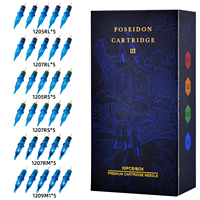 POSEIDON 30PCS Mixed Professional Tattoo Cartridge Needles with Membrane Safety Cartridges Disposable Tattoo Needle for Artist