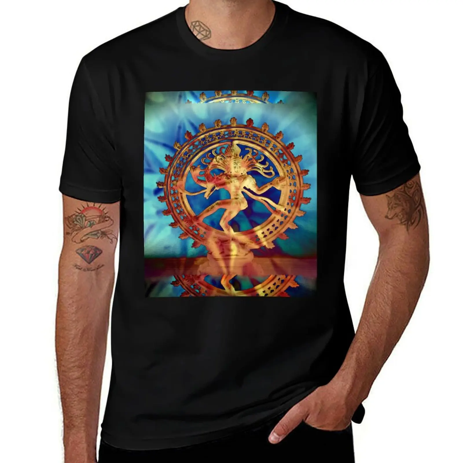 

5174 Футболка Shiva Dancing, мужская повседневная футболка для мужчин, облегающая футболка