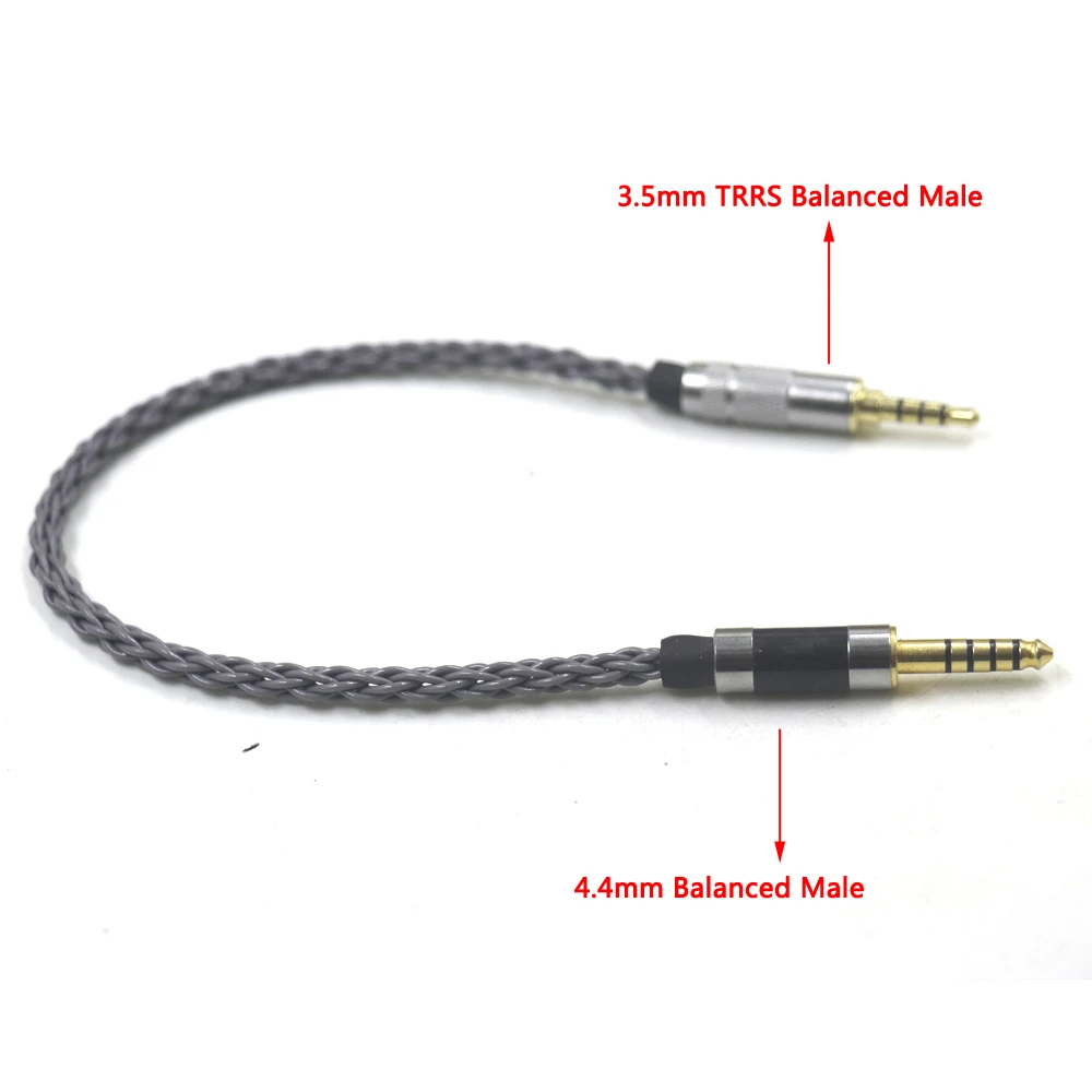 Haldane GrayJelly Cavo adattatore audio bilanciato maschio da 4,4 mm a TRRS maschio bilanciato da 3,5 mm Cavo TRRS M da 4,4 mm a 3,5 m
