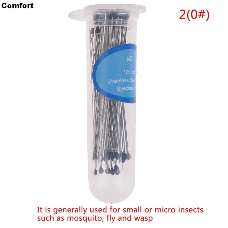 100/200PCS Nsect Pins Specimen Needle Stainless Steel With Plastic Box For School Lab Entomology Body Dissection Insect Needle