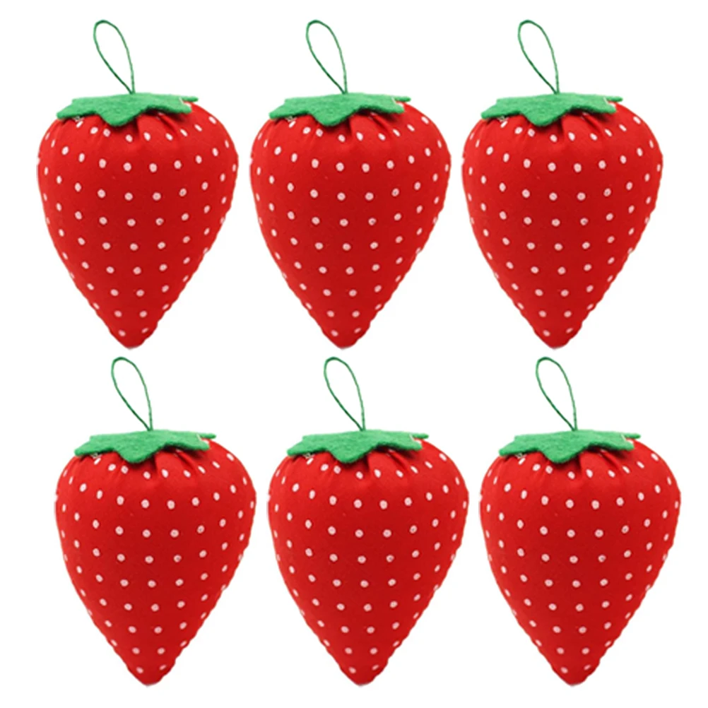 

6 Pcs Strawberry Pin Cushion Sewing Needle Holder Cross Stitch Embroidery Tool Reusable Compact Household Sewing Supply