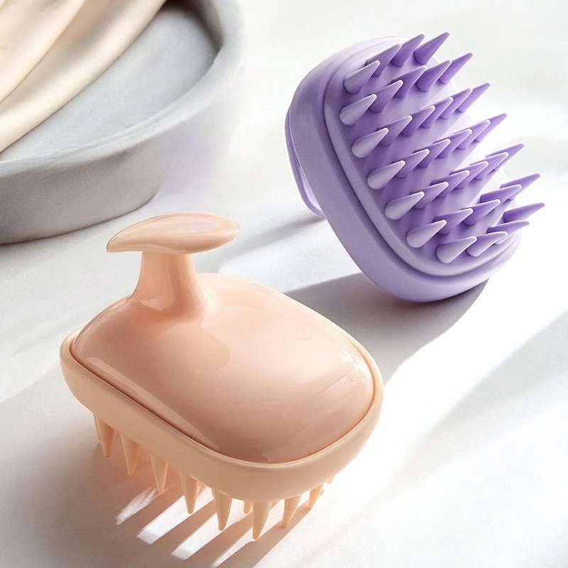 

2-in-1 Set Head Massage Instrument Silicone Hair Scalp Massage Brush Double-tooth Shampoo Massage Comb Gentle Head Spa Tool