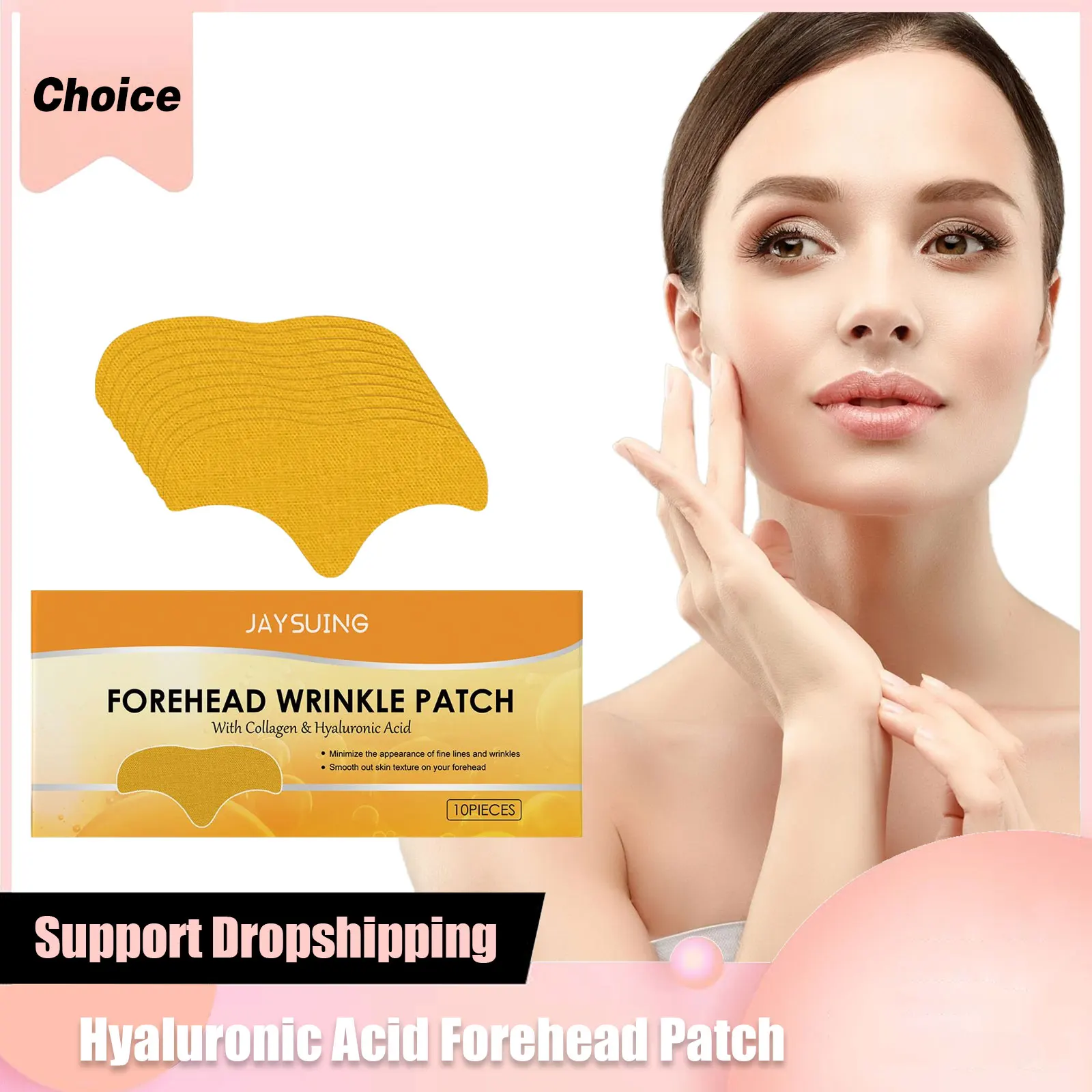 Hyaluronic Acid Forehead Patch Collagen Wrinkle Line Remover Moisturizing Anti-Aging Lifting Tightening Forehead Firming Mask