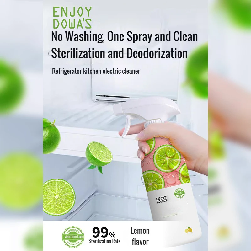 480ml Kitchen Appliance Cleaner Foam Spray Removes Stains Odors Lemon Scent for Refrigerators Ovens Microwaves Air Fryers