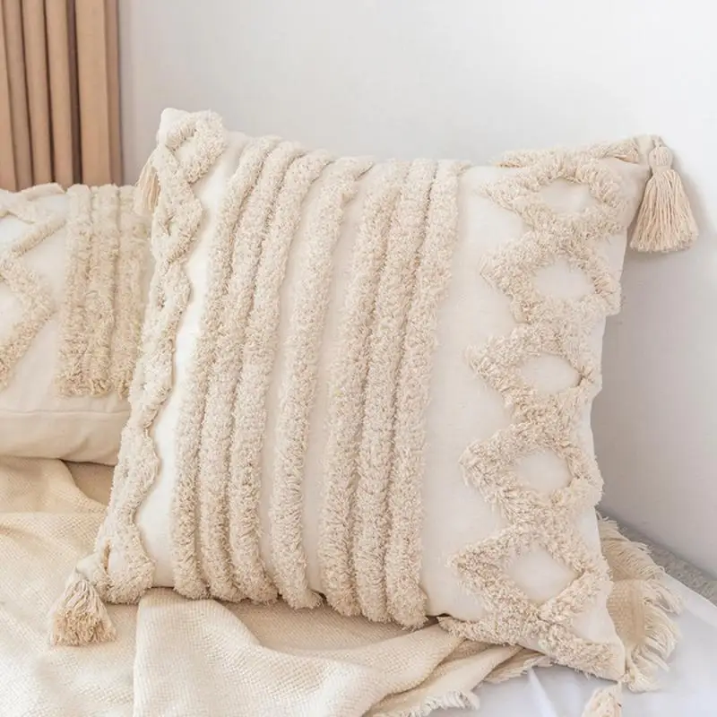 2 Stück Bohemian-Stil Ethno-Jacquard Kissenbezüge 45x45cm Sie können 2 Kissenbezüge auswählen oder sie zufällig erhalten. – Detail 7