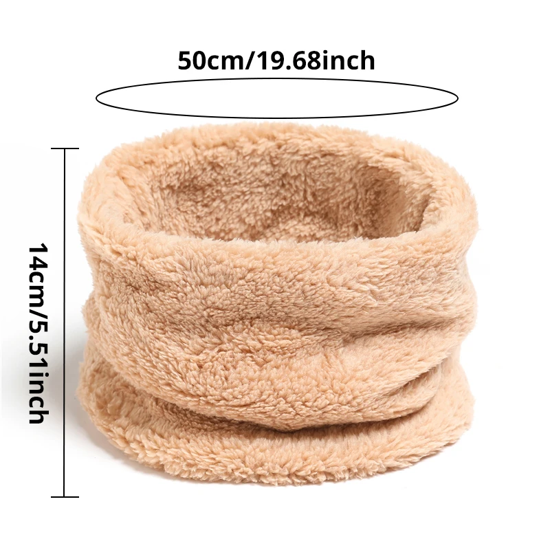 Cashmere Warm Collor Ring Winter Scarf Solid Plush Thick Outdoor Sports Men Women Children Neckerchief Full Face Mask Muffler