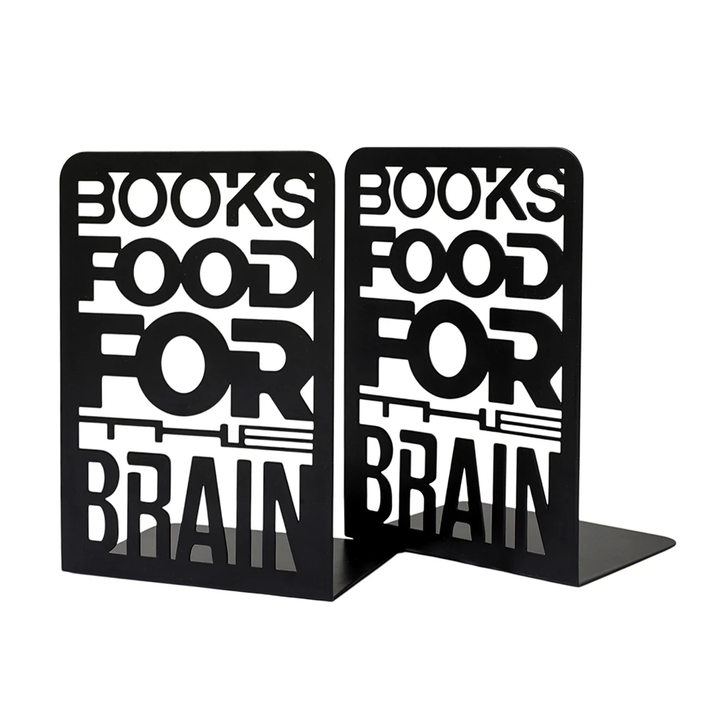 Books Food for the Brain Decorative metal unique office desk bookshelf cute book end reading decoration bookshelf decoration.