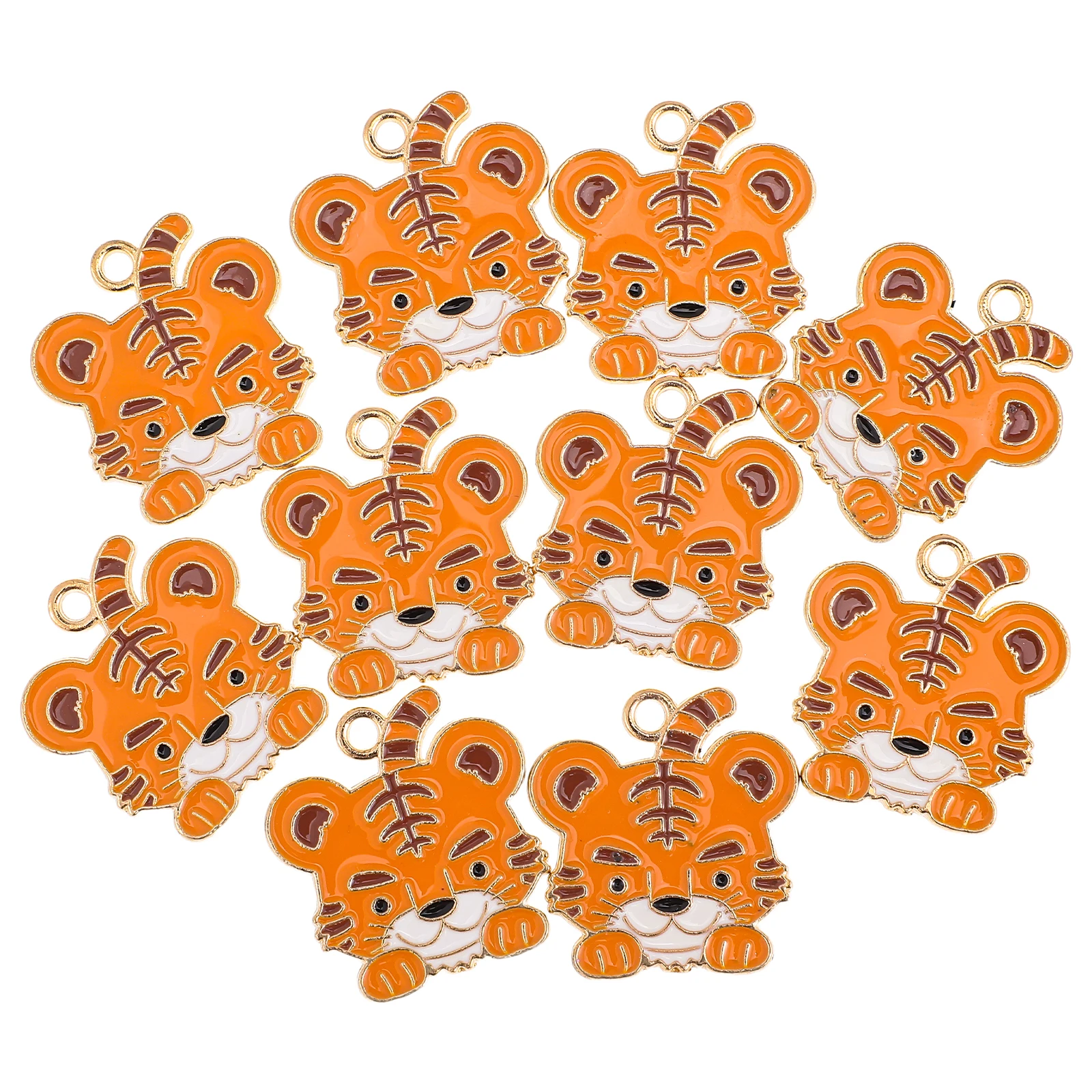 

10Pcs Alloy Jewelry Making Charm DIY Cartoon Tiger Head Pendant for Earrings Necklace Bracelets Keychains DIY Tiger Head Pendant