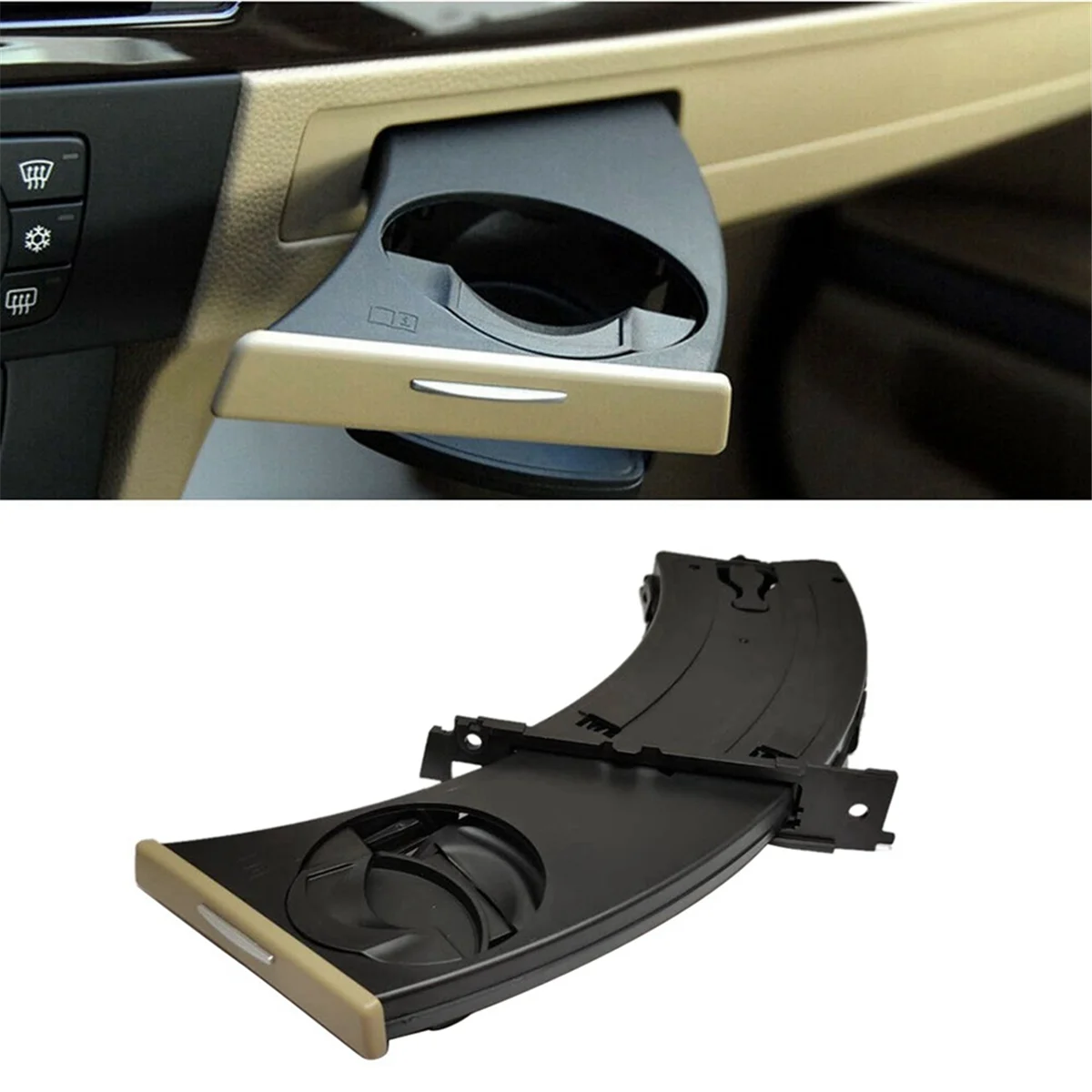 Car Cup Holder Assembly Left Driver Retractable Cup Holder Drink Holder for BMW E90 E91 E92 E93 51459173467