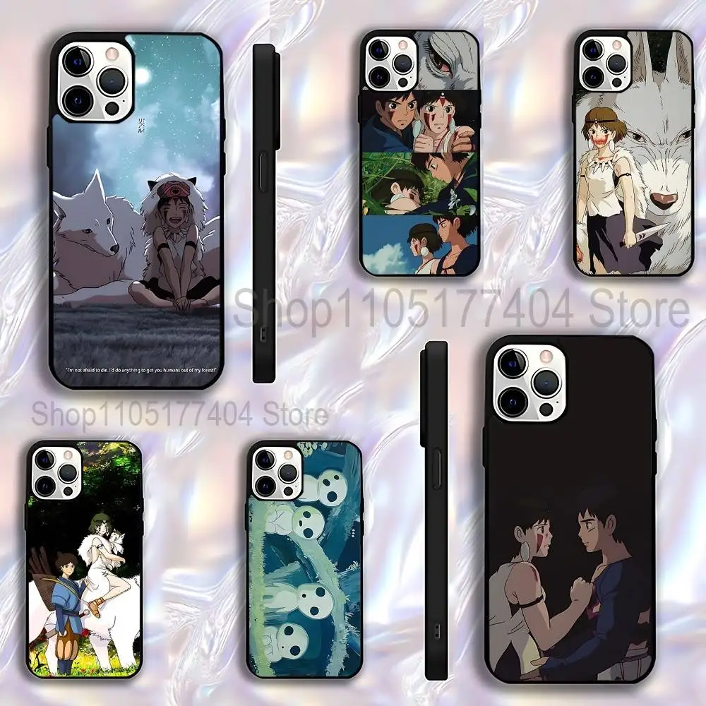 Чехол для телефона M-Mononoke H-Himes для iPhone 17,16,15,14,13,12,11,Pro,Max,Plus,E,Air,Mini Black, противоударный чехол Funda