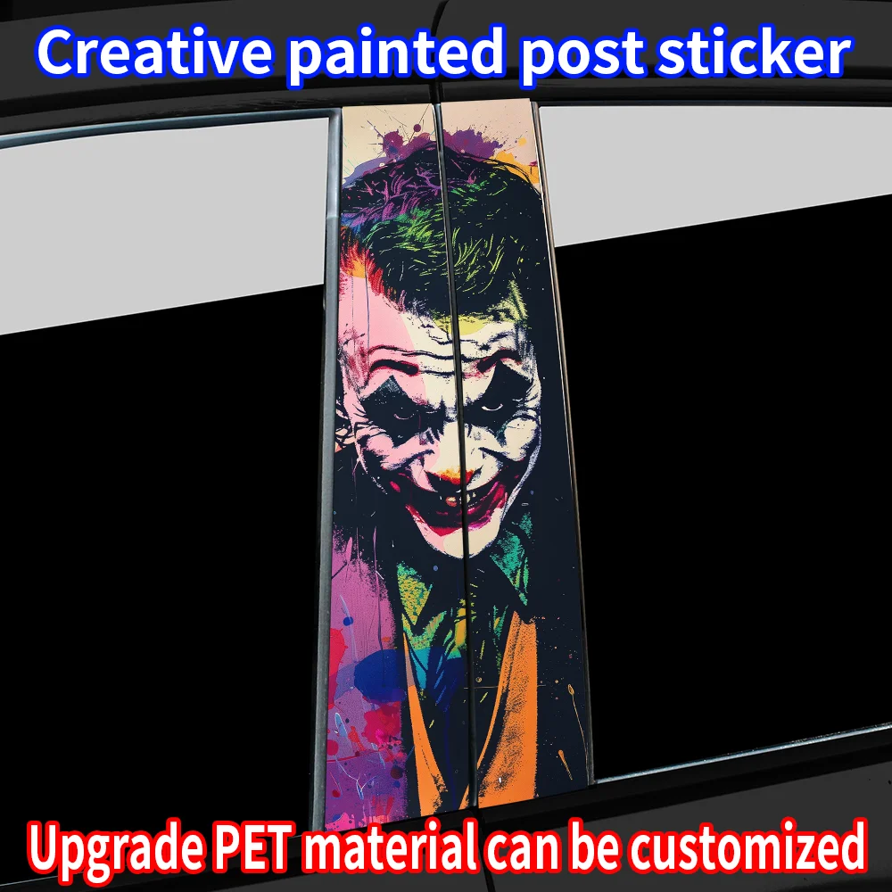 Graffiti Joker Car Stickers B-pillar Vinyl Decal Waterproof Auto Center Pillar Sticker Cover Scratches Vehicle Decor Accessories