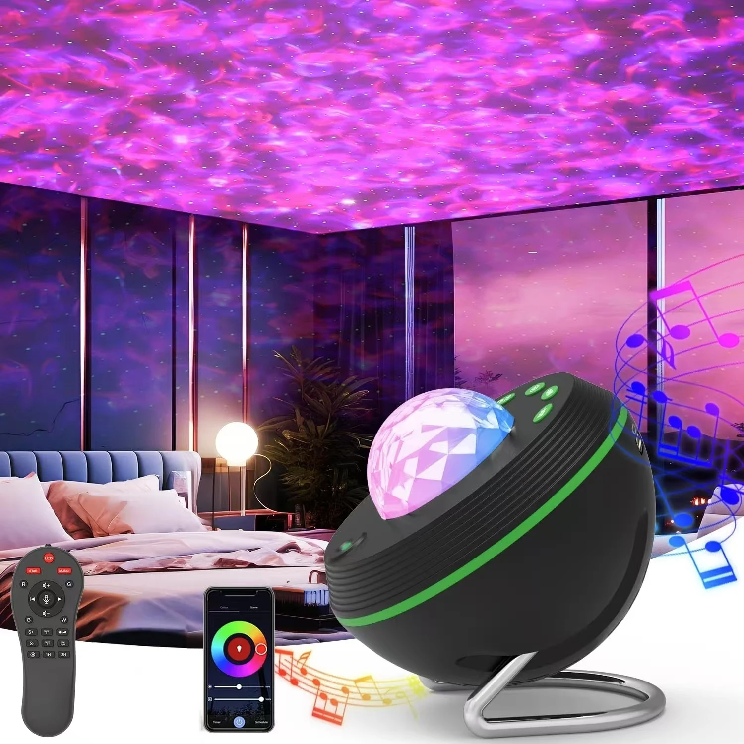 

Galaxy Projector Night Light Star Projector for Bedroom with Timer function Remote Control - 10 Color Effects Light Projector