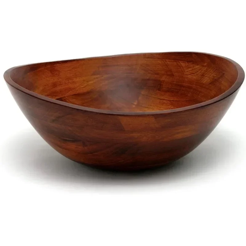 Cherry finish wavy rim fruit or salad bowl, single bowl