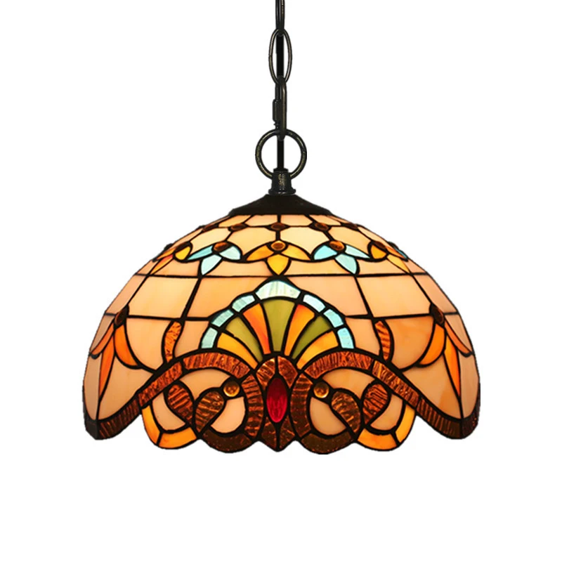 SOURA Modern Tiffany lampada a sospensione LED Creative Baroque European Stained Glass Chandelier Light for Home Dining Bar Decor