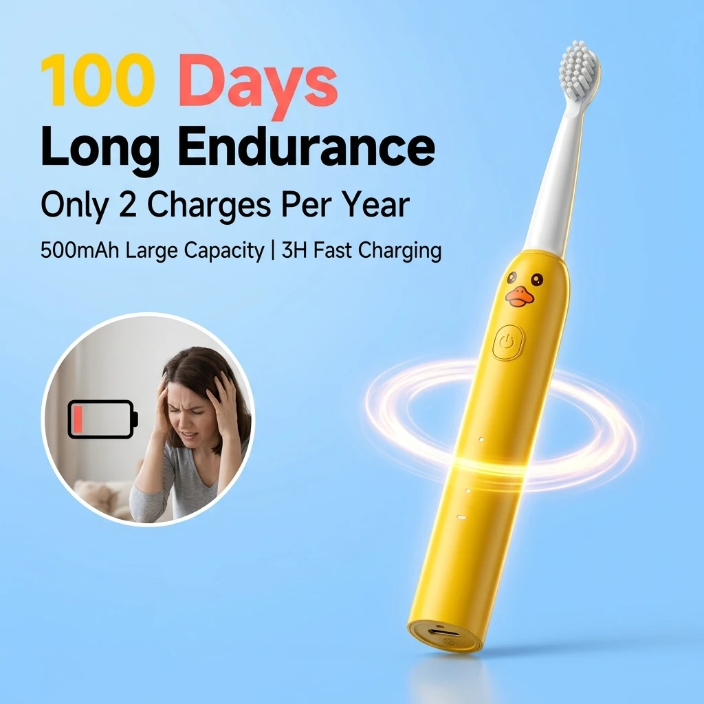 

Sonic Electric Toothbrush for Kids Children Toddlers, 3 Modes Rechargeable IPX7 Waterproof Kids Toothbrush with DuPont Antibacte