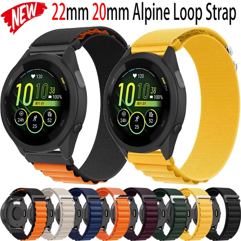 22 มม.20 มม.Alpine Loop สําหรับผู้เบิกทาง Garmin 265 165 55 965 ไนลอนทนทานสายรัดข้อมือ Garmin Vivomove Trend/Venu 3 2/Active 5