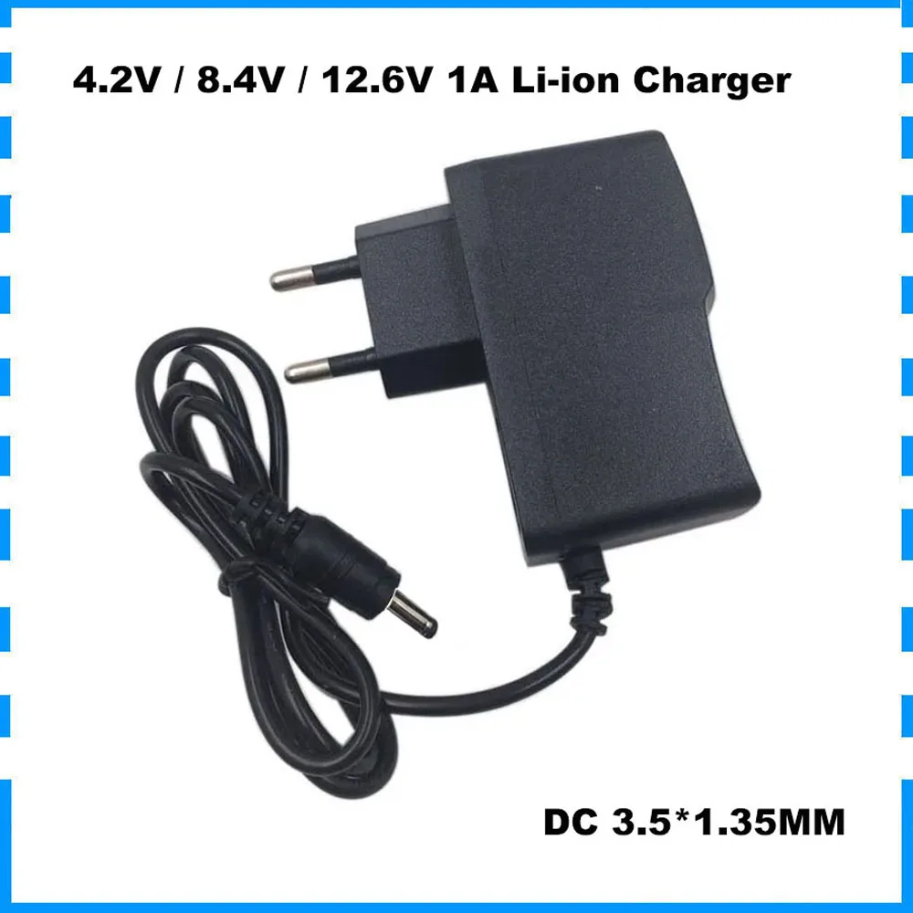 

4.2V 8.4V 12.6V 1A 1000MA Li-ion Charger for 1S 2S 3S 3.6V 3.7V 7.4V 12V Lipo lithium 18650 flashlight Charger DC 3.5*1.35MM