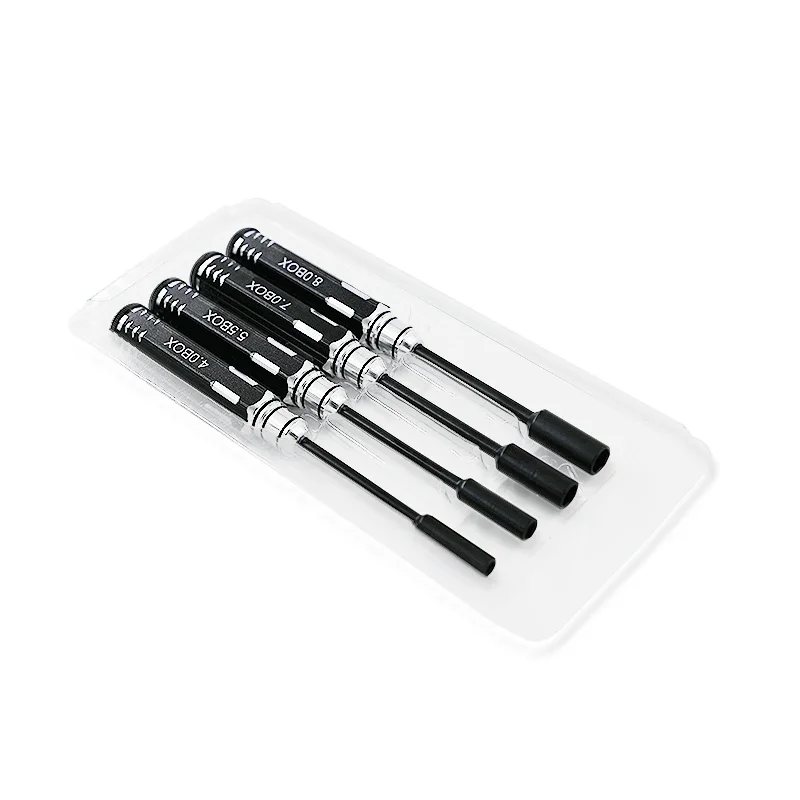 4-piece set / titanium alloy plating4.0/5.5/7.0/8.0 hex nut wrench socket tool kit for RC model car aircraft