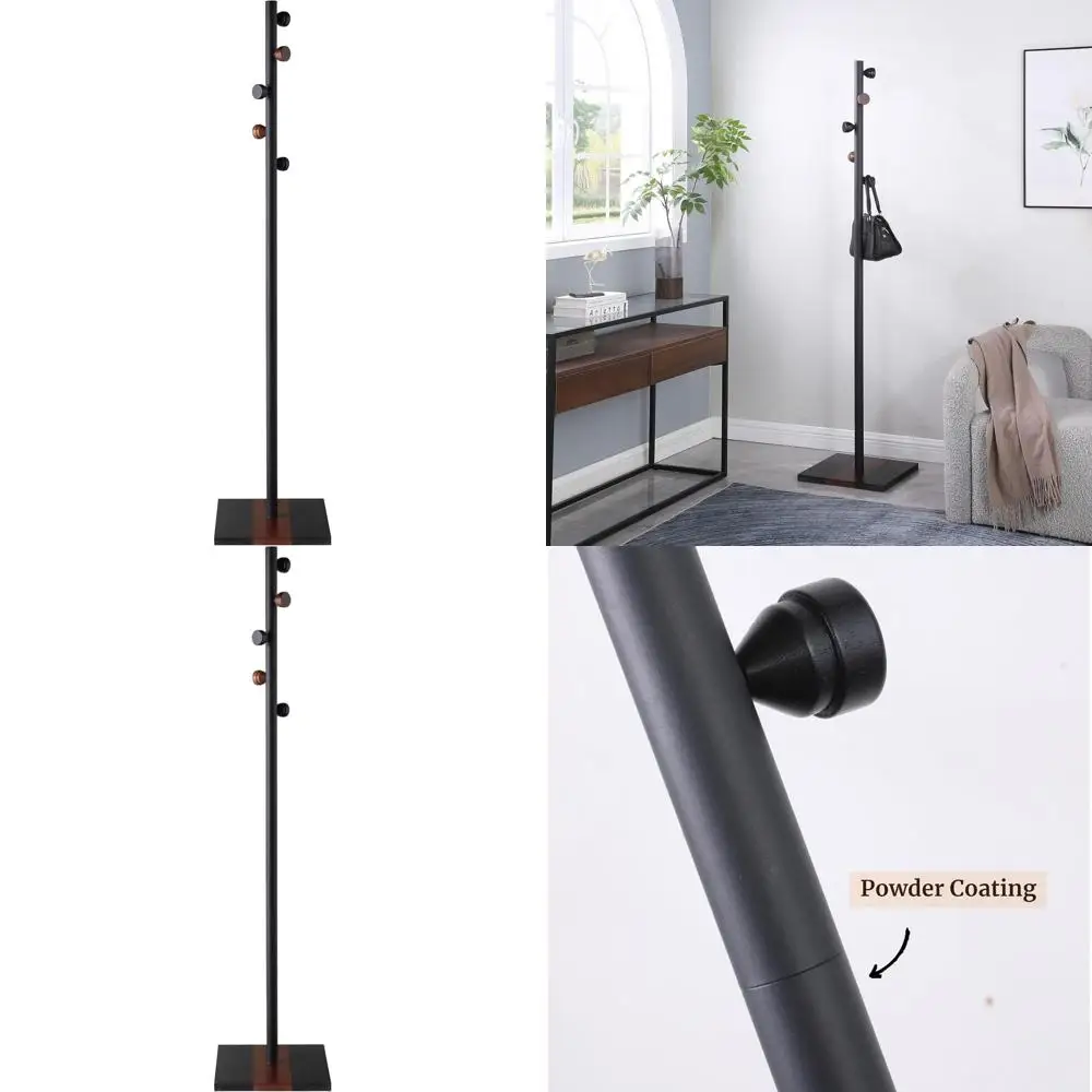 

Напольная вешалка для одежды с 5 крючками для дома и офиса, черная