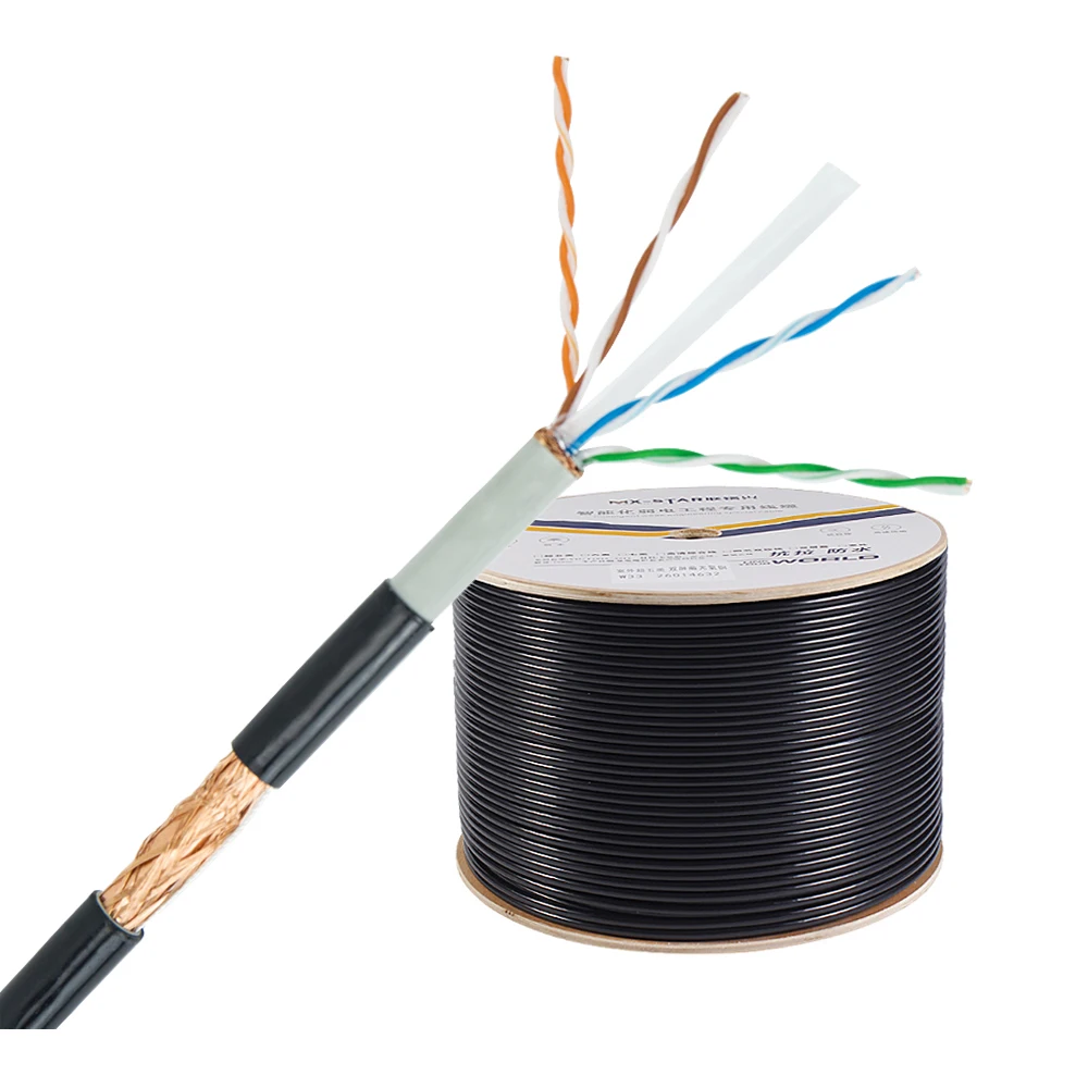 Factory custom outdoor netlink cable cat6 ethernet cable rj45 copper 24awg sftp retractable lan cable