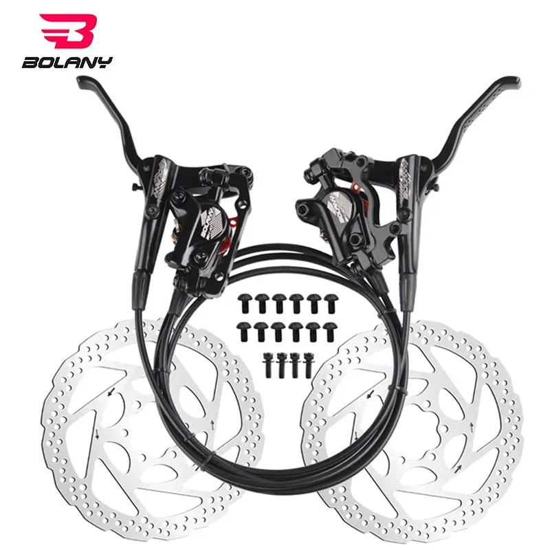 BOLANY Double-Piston Oil Disc Bicycle Brake System 160mm Rotor Hydraulic Caliper MTB Bike Front 800mm Rear 1400mm Brake Parts