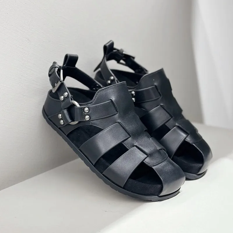 

Плетеные сандалии из коровьей кожи, летние женские модные ботильоны на танкетке Мэри Джейн, туфли с круглой пряжкой