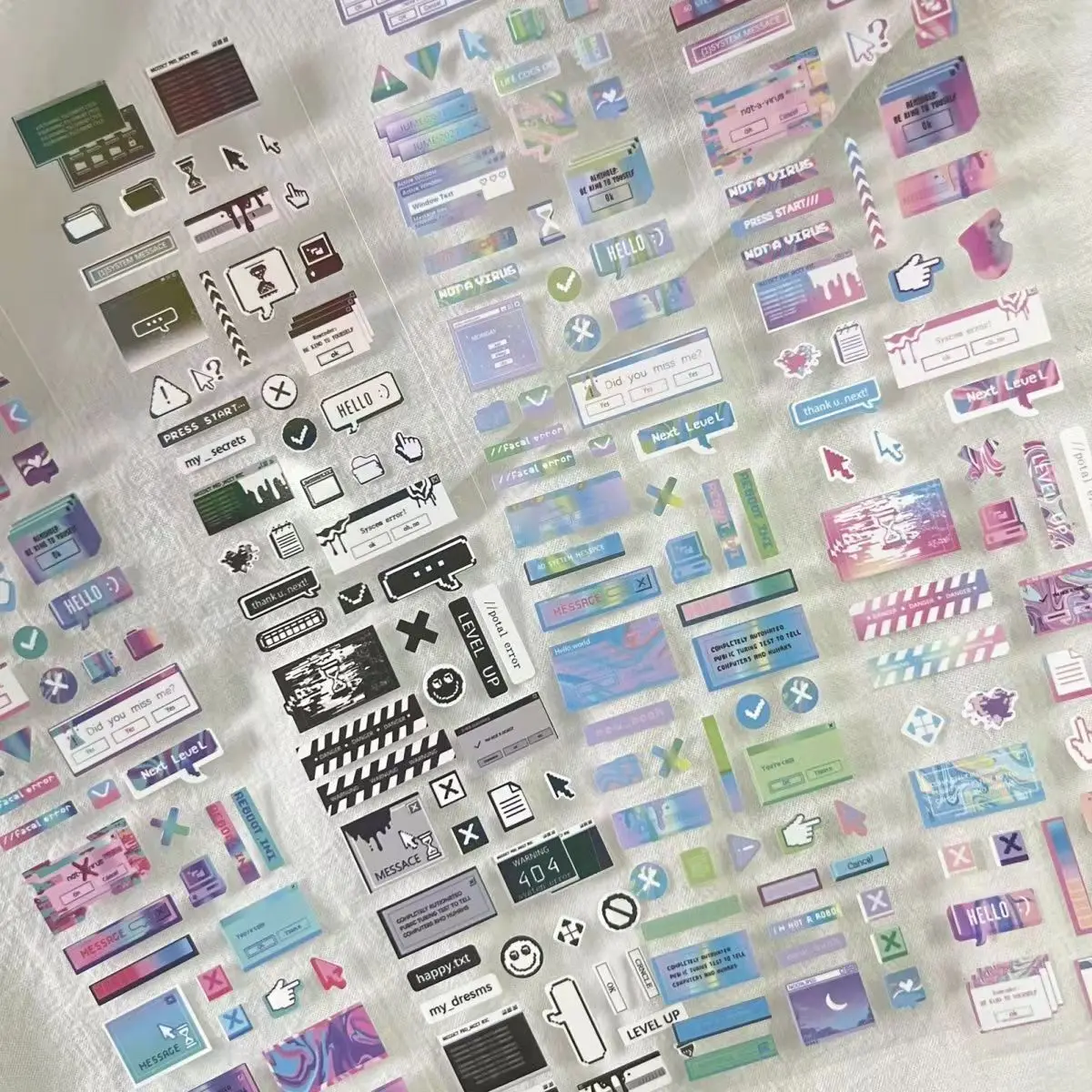 Creative Movie Poster Style Dialog Box Laser Holographic Sticker Scrapbooking Idol Card Diary Deco Stationery Decoration Sticker