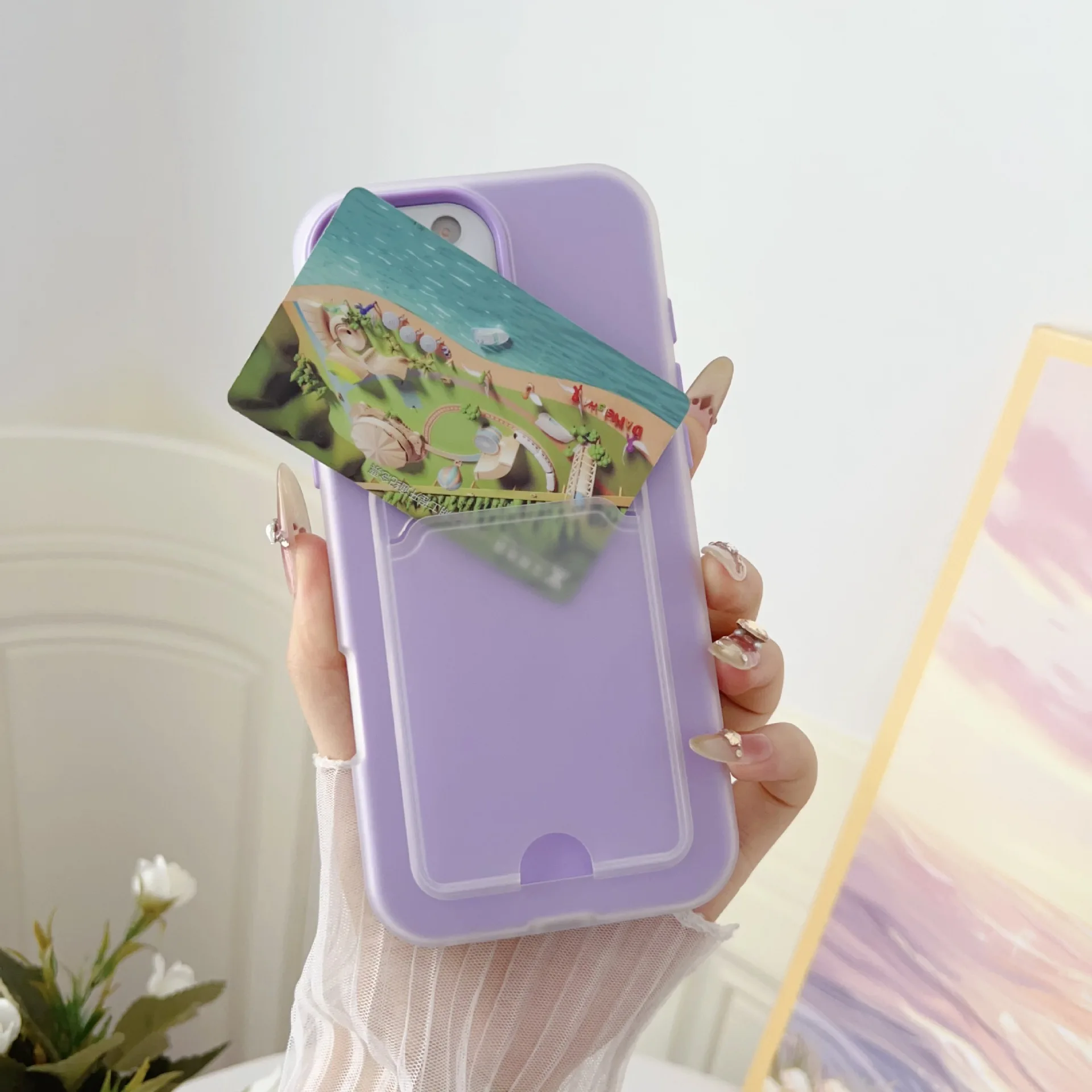 Bonbonfarbene Brieftasche mit Kartensteckplatz-Halterung, Schutzhülle für iPhone 17 Air 16e 16 Pro Max 15 14 Plus 13 12 11, stoßfeste Abdeckung – Detail 10