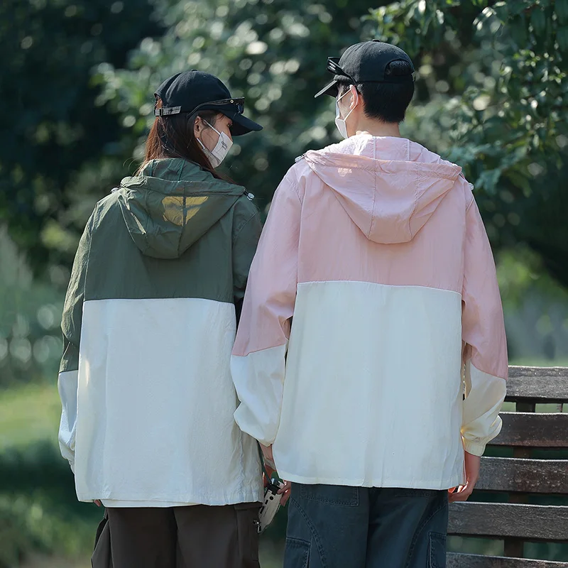 Summer Outdoor Quick Dry Sun-Protective Thin Jacket Men Hiking Fishing Cycling Hooded Gym Sport Windbreaker Ultra Light Coats