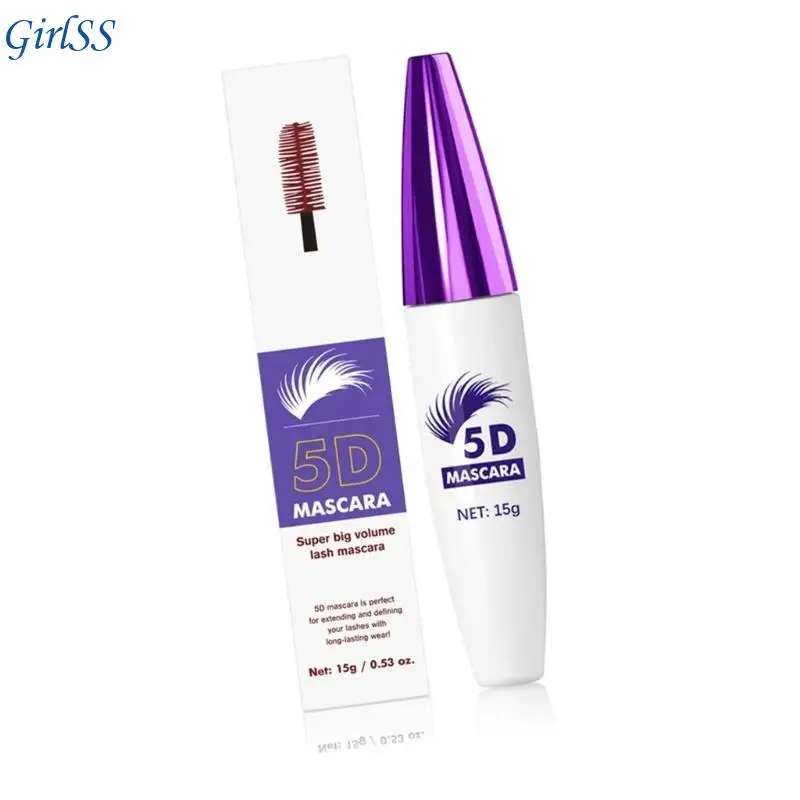 Rímel fibra seda 5D para volume e ondulação elegantes com aplicação sem esforço Rímel à prova manchas para mulheres