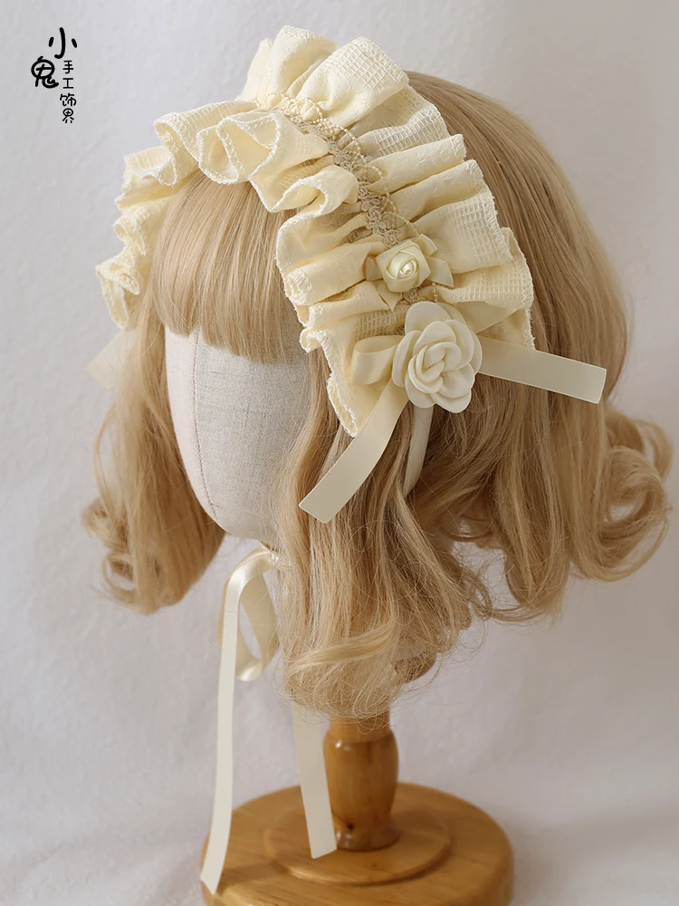 Original Generate Color Lolita Hair Band Flower Hair Accessories Bow Headband Lolita Japanese Headwear Kc