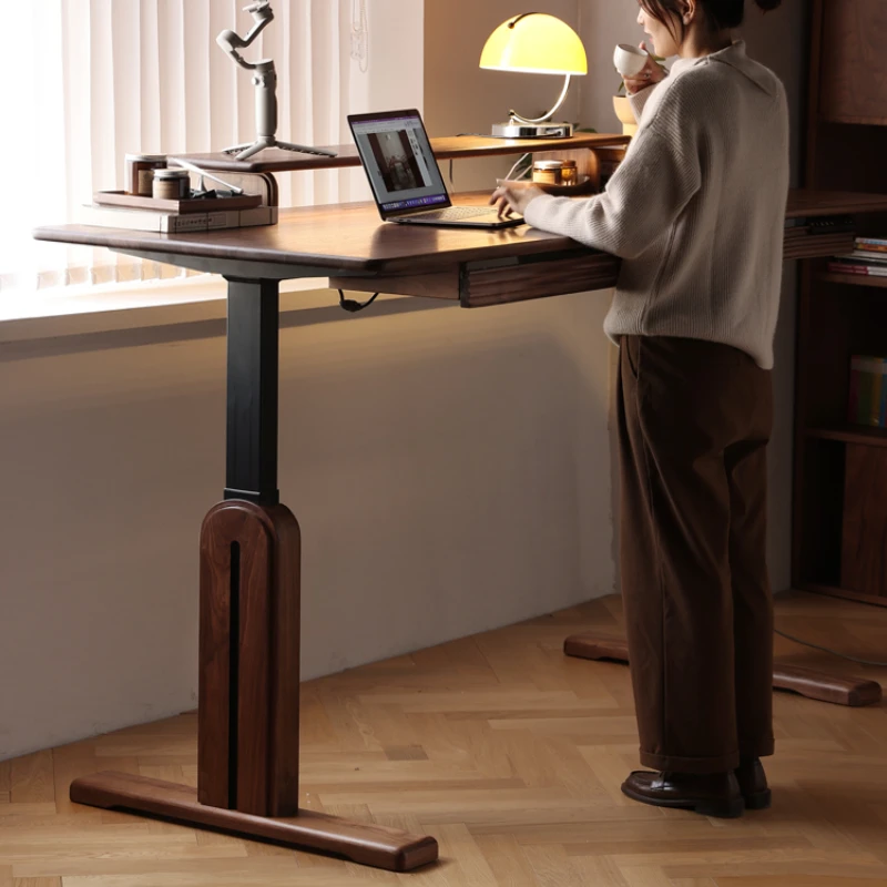 Electric Lifting Desk Intelligent Solid Wood Lifting Desk Computer Desk Double Motor Workbench