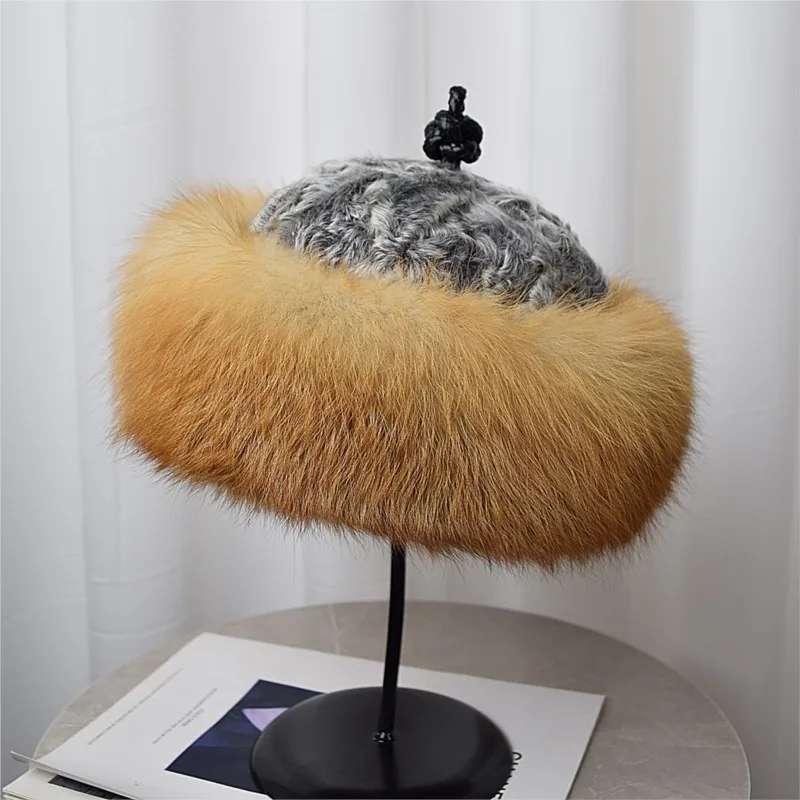 

Men's woolen hat ear-protecting outdoor warm fur cotton