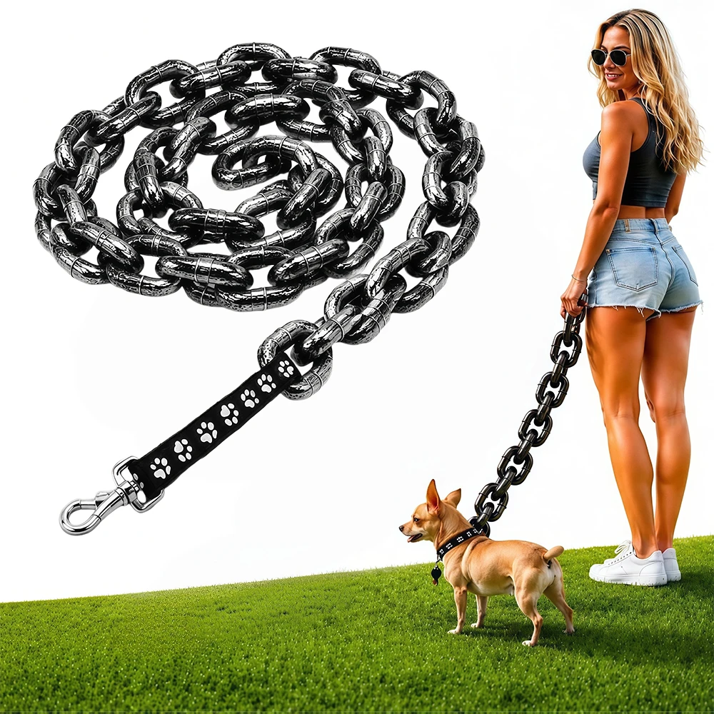 1,8 m / 5,9 ft Lustige Hundeleine, Riesige Kunststoff-Kettenleine, Hundeleine, die wie eine schwere Kette aussieht, für lustige Spaziergänge mit kleinen Hunden – Detail 1
