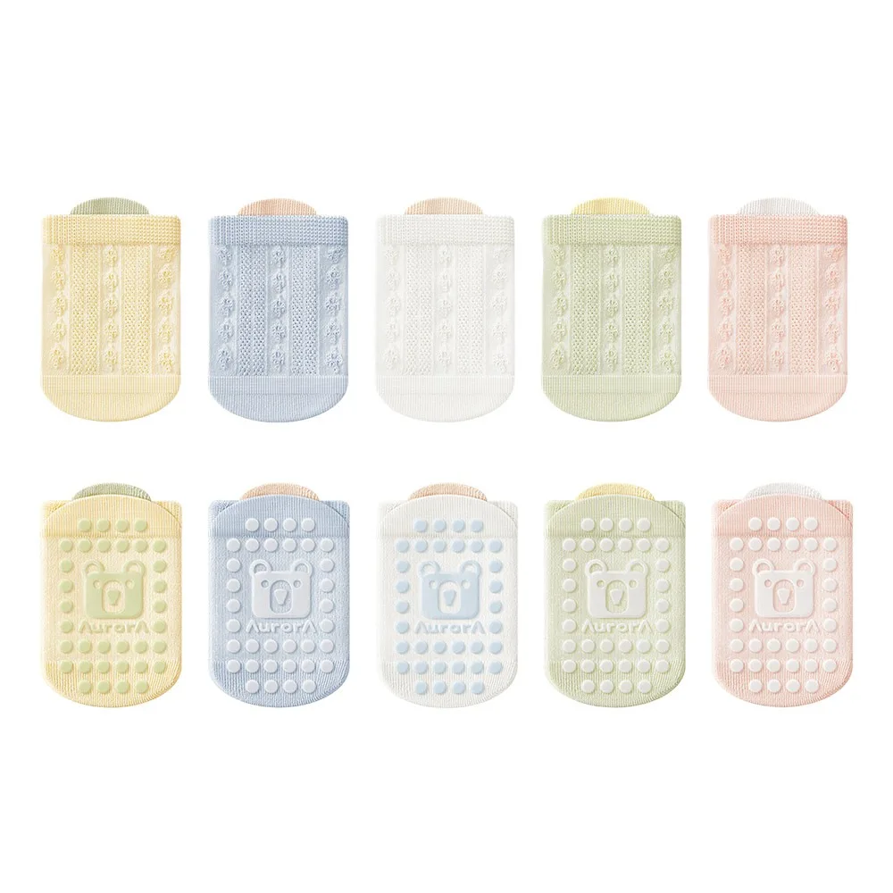 

5 Pairs Non-Slip Baby Floor Socks Thin Breathable Short Cotton Socks Anti-Skid Combed Cotton Toddler Ankle Socks for Boys Girls