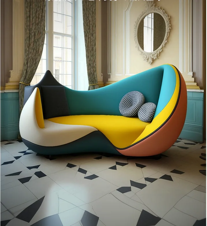 Color crazy art cloth sofa Italian modern furniture international sofa