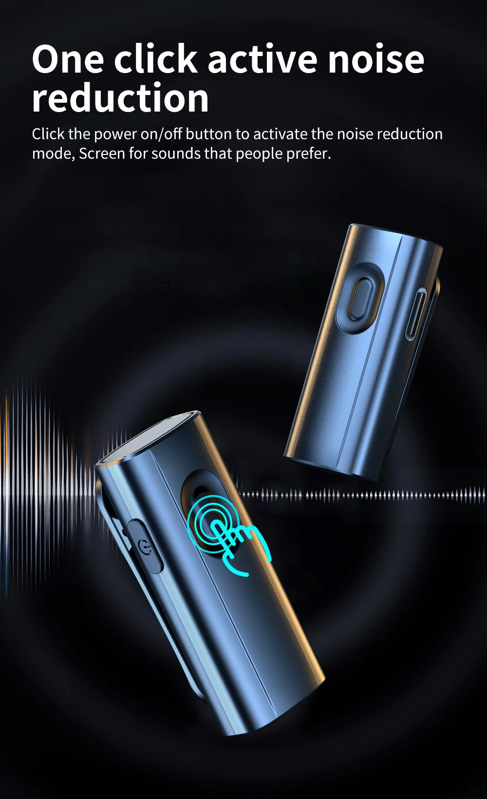 Nuovo microfono lavalier wireless con custodia per caricabatterie Ricevitore audio video portatile Riduzione del rumore 85mAh per mini microfoni IPhone/iPad