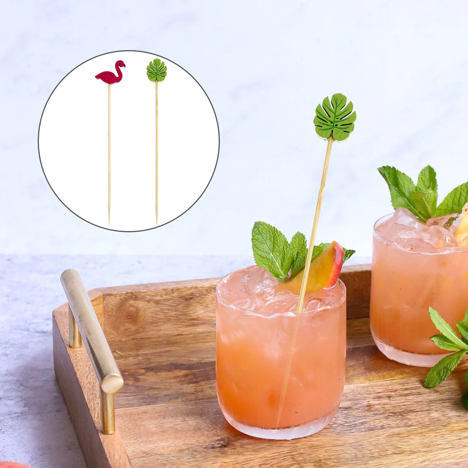 

200Pcs Cocktail Toppers Disposable Creative Fruit Toothpicks for Party Dessert Beverage Picks Cocktail Picks Fruit Toppers