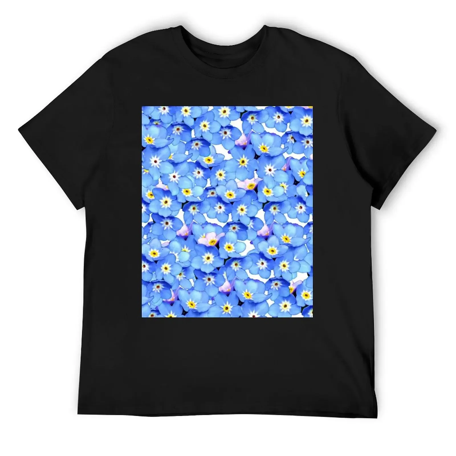 Forget-Me-Not Flowers T-Shirt blacks customs design your own mens t shirts top quality