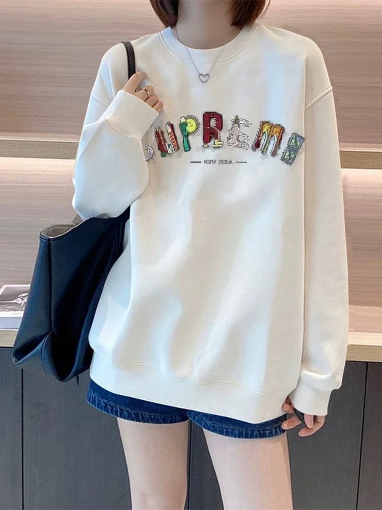 MAGA American Brand High Quality Women\'s Fashion Printed Cotton Sweater Large Hip-hop Clothing Custom Pattern Long Sleeve