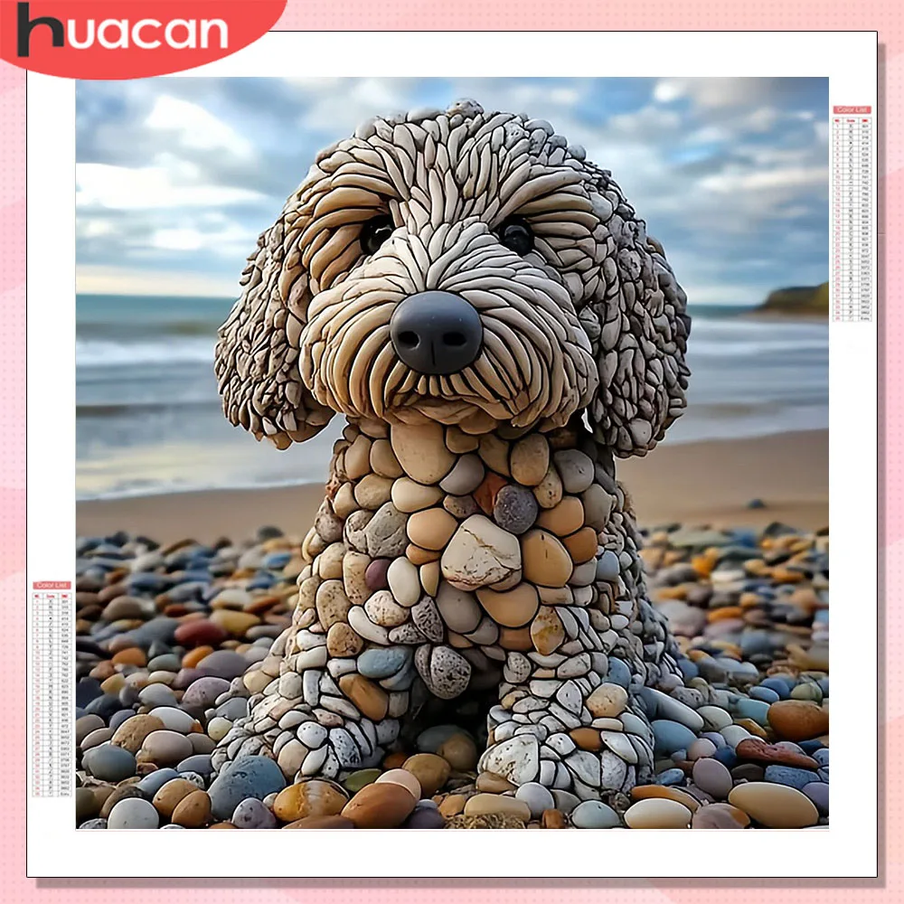HUACAN 5D Diy Diamant Mosaik Hund Tier Kreuz Stich Dekorative Gemälde Meer Stein Strass Handwerk Diamant Kunst Kits