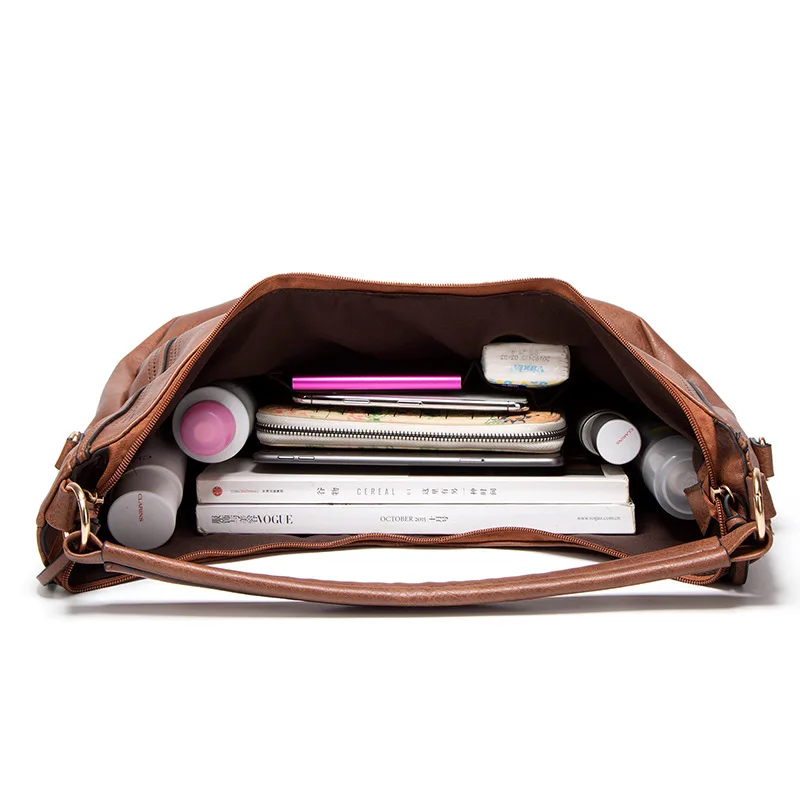 Large Casual Hobos Women Handbag Hollow PU Leather Women's Shoulder Bag Tassel Female Big Tote Bags for Ladies Hand Bags Commute