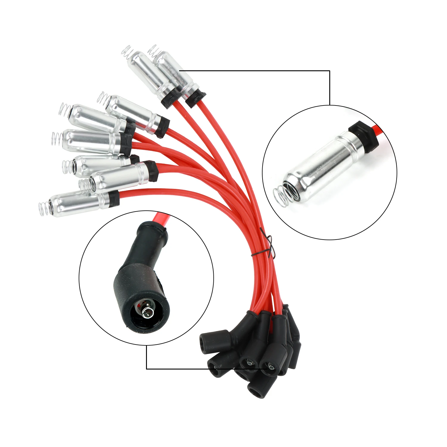 8pcs Ignition Coils +8pcs Spark Plugs+8pcs Wires For GM Chevy Silverado Tahoe UF414 Wear Parts Ignition System Ignition Coil