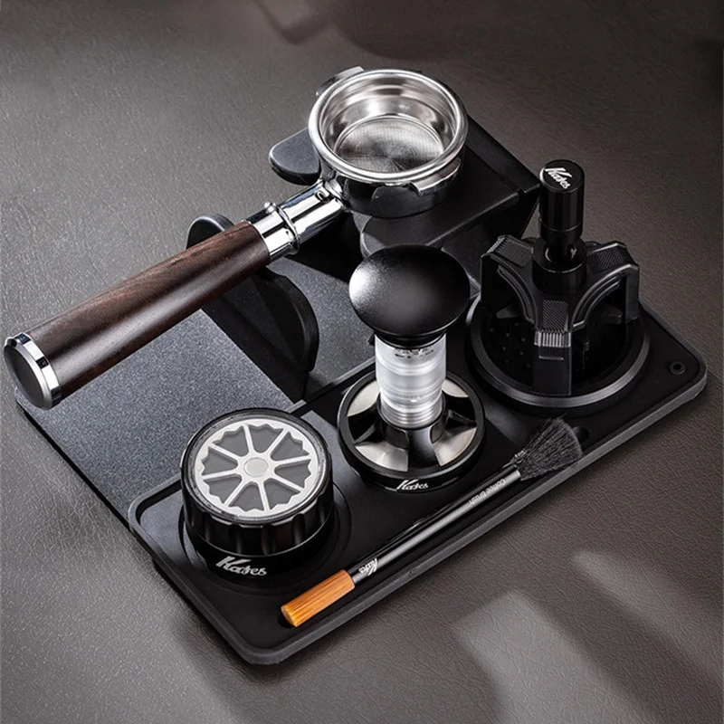 NEW Stainless Steel Coffee Tamper Holder with Silicone Mat,Portafilter Holder Tamping Base,Espresso Tamper Station Barista Tools