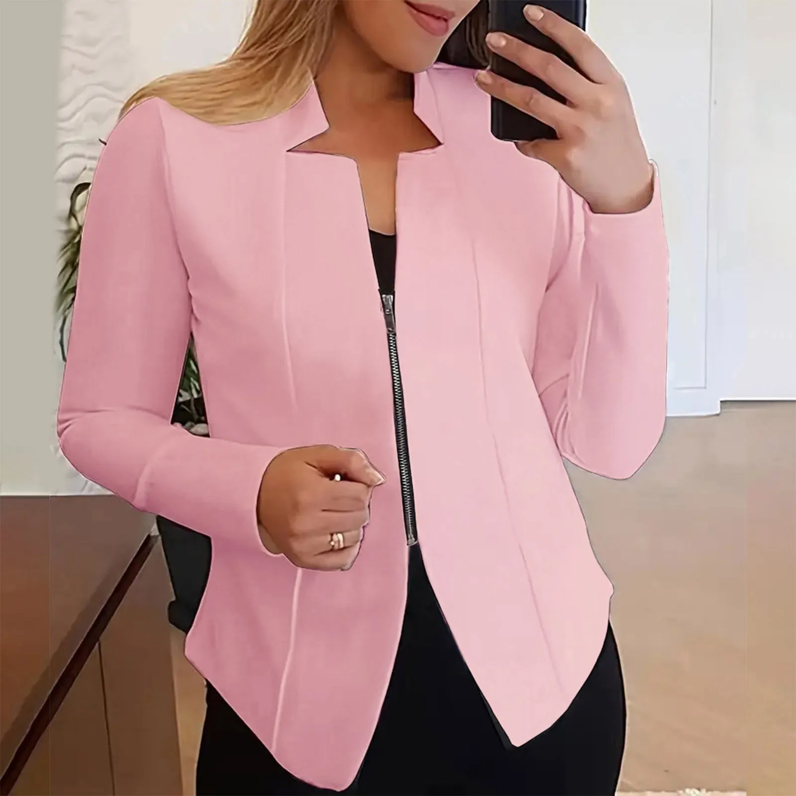 Winter New Ladies Long-Sleeved Button Office Business Casual  Suit Jacket Women's Fashionable Slim Cardigan Elegant Short Tops