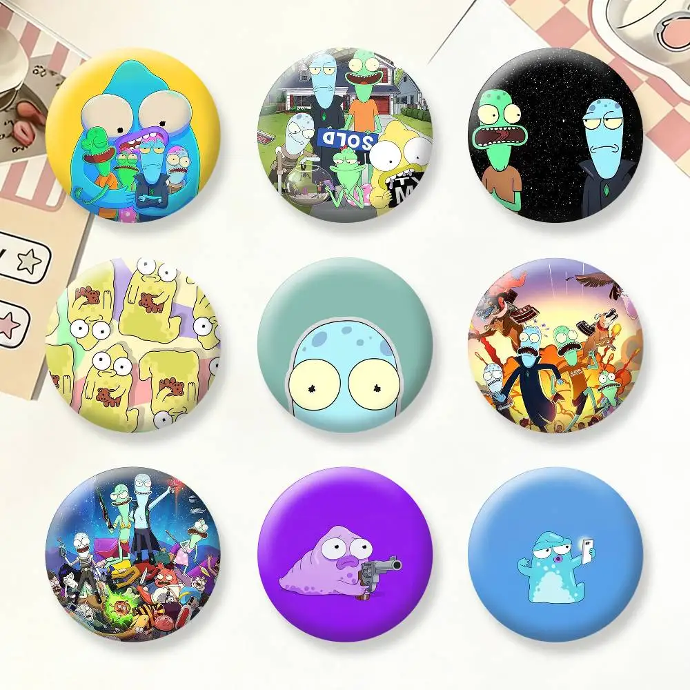 

S-Solar Opposites Brooches Cartoon Badge Pins Backpack Hat Accessories Friend Gift