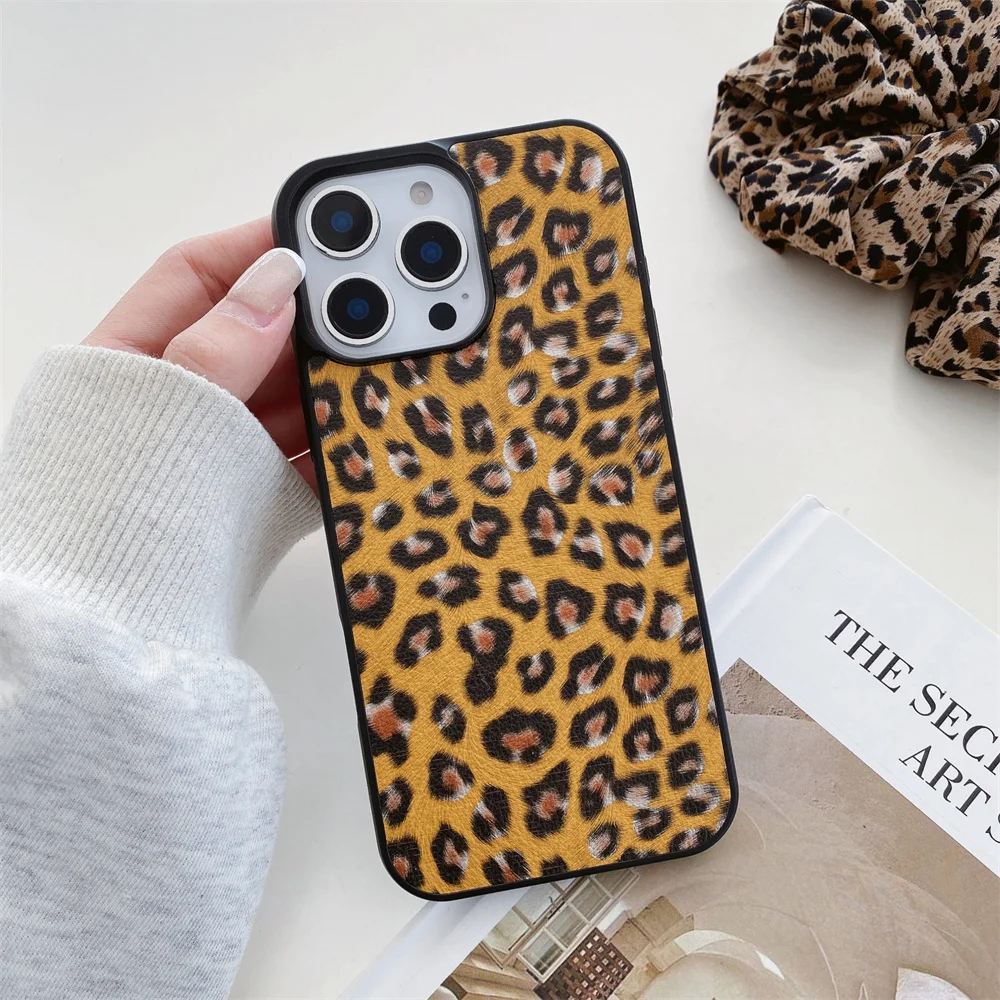 Leopard print Case For iPhone 11 Cases iPhone 16 15 12 13 14 11 Pro Max 16 14 15 7 8 Plus X XS iPhone16 16Pro Shockproof Funda