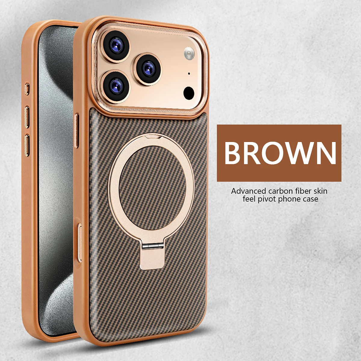 

Magnetic Carbon fiber Texture Skin Cool Phone Case For iPhone 17 Pro Max 16 Plus 15 14 13 12 Slim Fit kickstand TPU Frame Cover