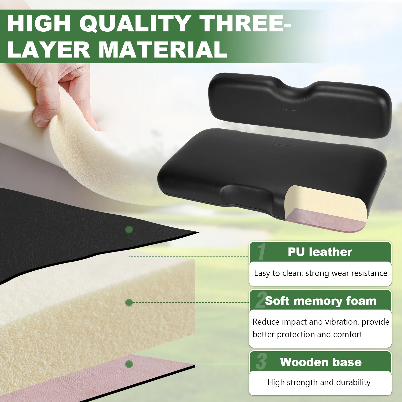 

Сменная подушка для переднего сиденья гольф-кара, мягкая и удобная, совместима с моделями EZGO RXV 2008 года и новее.