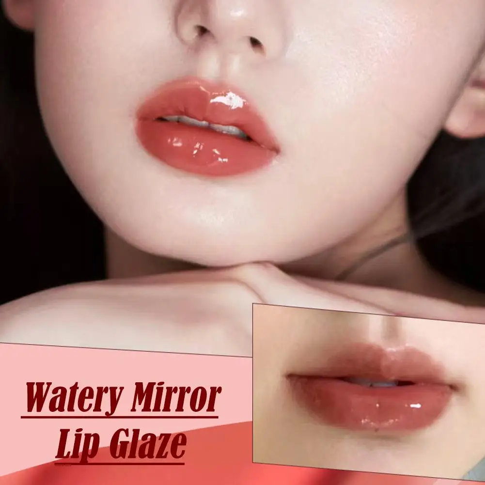 Crystal Nude Grey Glossy Lip Stain Mirror Koreaanse Lip Glaze Sheer Nude Glitter Lip Tint Waterige Glans Plumping Lipgloss Cosmetica